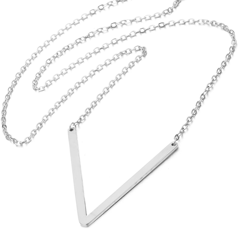 Silver Initial Stainless Steel Pendant Necklace Letters A-Z - Picture 6 of 6